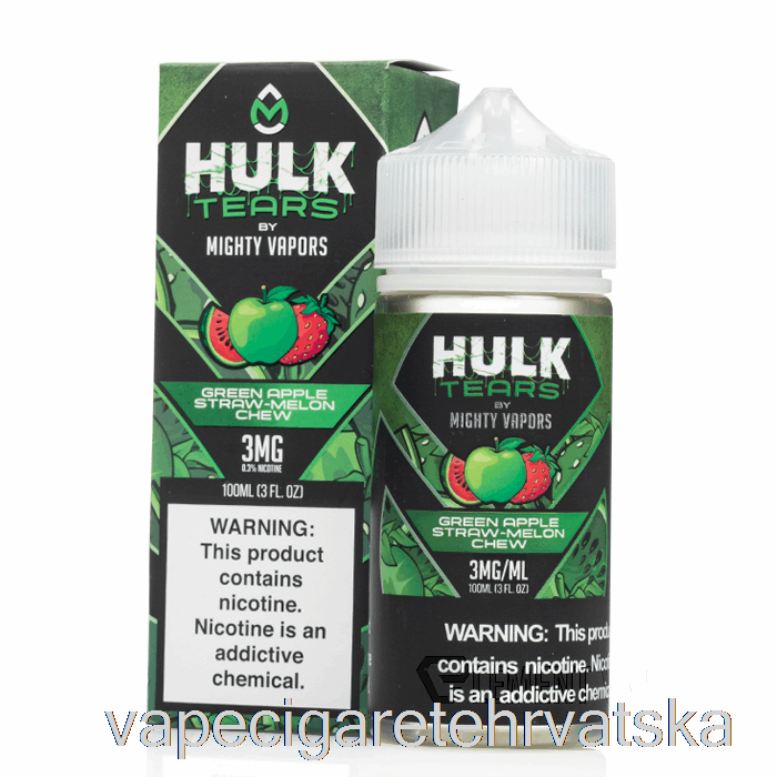 Vape Cigareta Zelena Jabuka Slamka Dinja Za žvakanje - Hulk Tears - 100 Ml 3 Mg